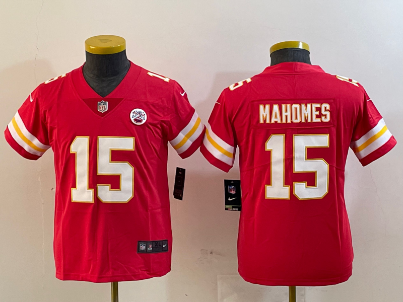 Youth 2025 Kansas City Chiefs #15 Mahomes red Nike NFL jersey style 3->kansas city chiefs->NFL Jersey